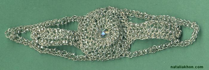 Fine silver crocheted bracelet