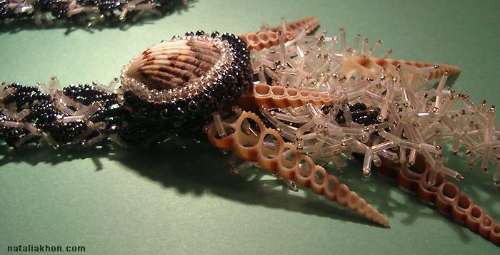 Beaded necklace with shells